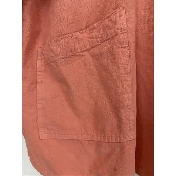 NWT Sea Breeze Peach Button Up Hood Swing Jacket #1399 Size 1X - Picture 3 of 7